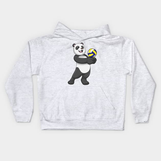 Panda as Volleyball player with Volleyball Kids Hoodie by Markus Schnabel